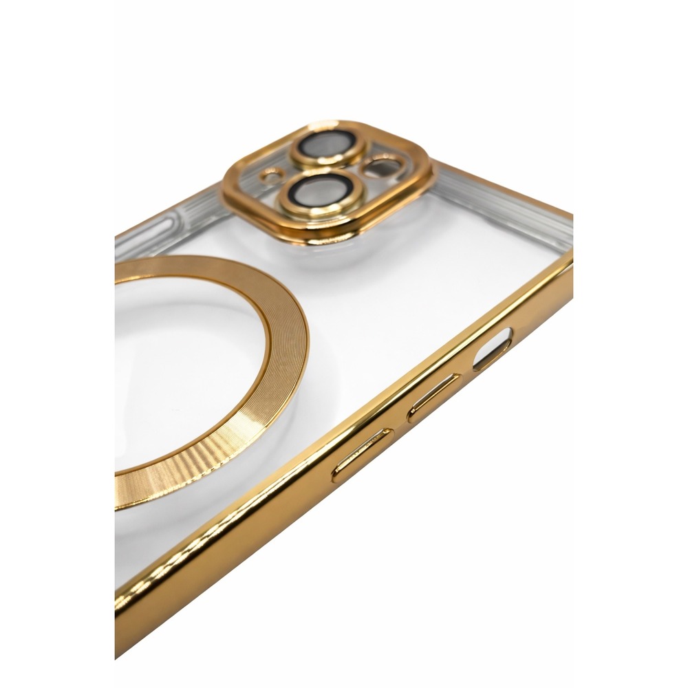 iPhone 15 Plus Clear Protective Case Gold Metallic Trim NEW - Picture 4 of 5